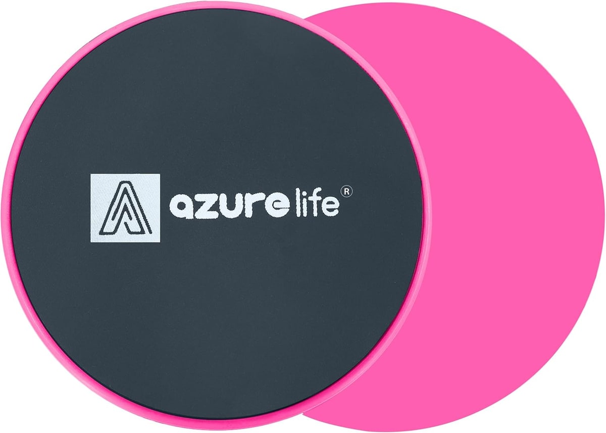 Two round core sliders, one black and one pink.